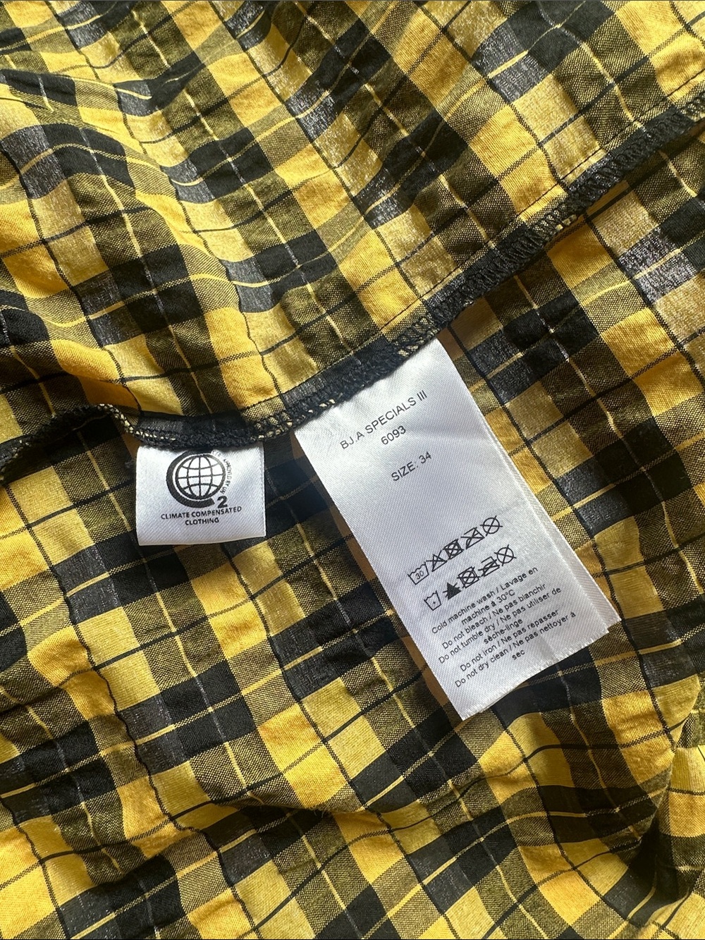 GANNI Shirred ruffle-trimmed checked cotton-blend midi dress - Picture 6 of 7